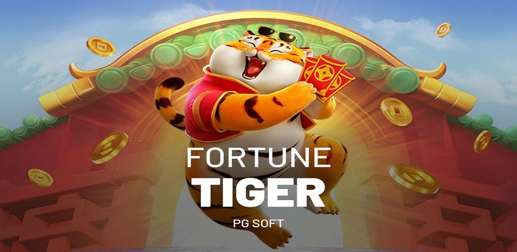 Banner promocional do cassino mostrando o tema do tigre da fortuna em estética de mitologia asiática.